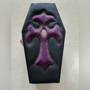 Vintage Hot Topic Coffin Box Purple Velvet Y2K